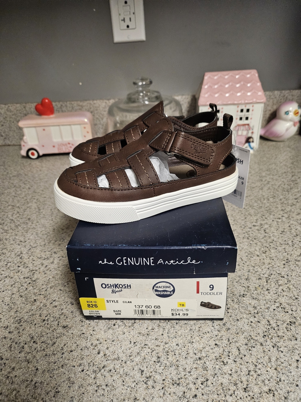 OshKosh B'gosh Brown Kids Sandal Sneakers - Toddler